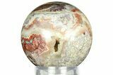 Polished Crazy Lace Agate Sphere - Mexico #311742-1